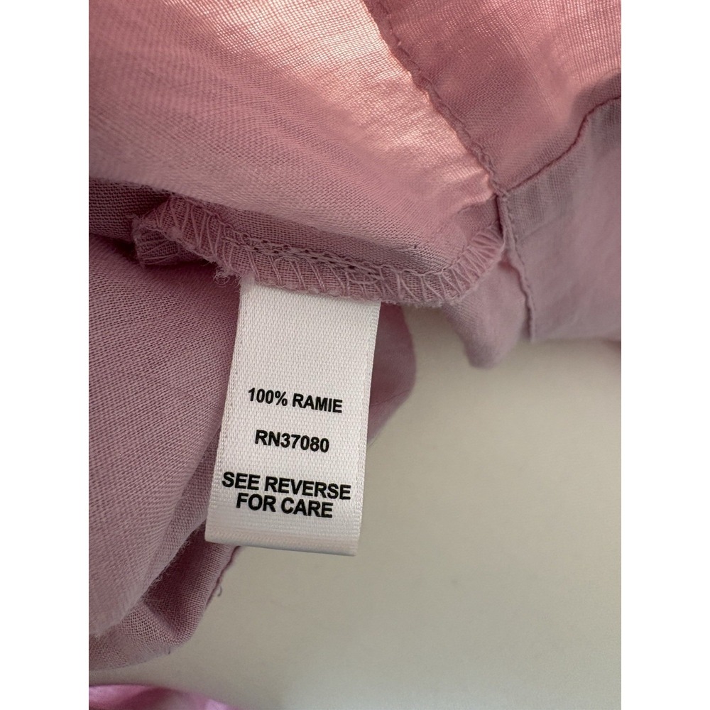 Cato Tunic Top Size XL Pink Relaxed Fit Pintuck 100% Ramie Coastal‎ Beach Boxy - Picture 6 of 11